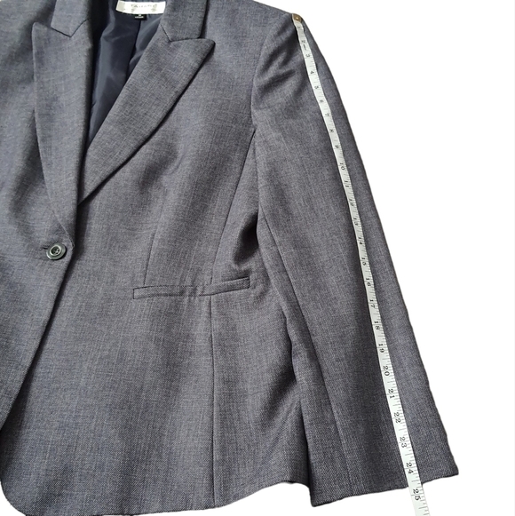 Tahari Arthur S. Levine Blue Blazer Business Career Jacket Crosshatch Size 18 - Picture 9 of 12